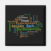 Klassische Komponisten Word Cloud Magnet (Vorne)