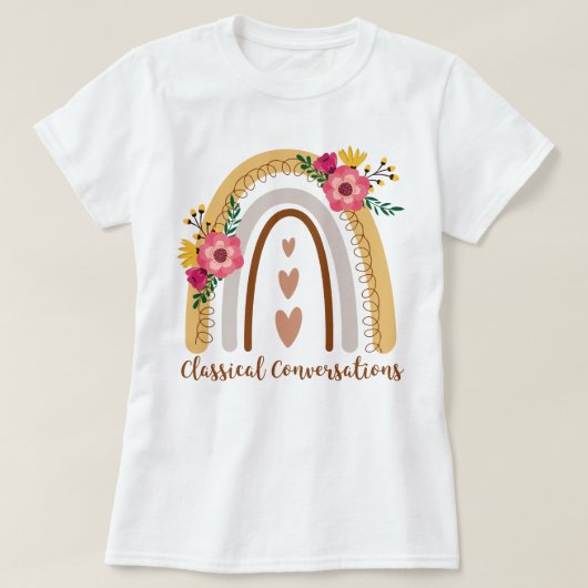 Klassische Konversationen Rainbow Homeschool CC T-Shirt (Design vorne)