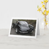 Klassische Korvette aus schwarzem Teilfenster Karte (Gelbe Blume)