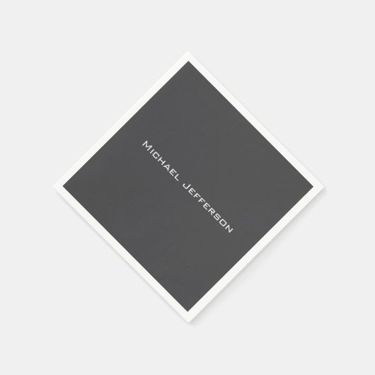 Klassische kreative Trendy Dunkelgrau & Weiß Serviette (Ecke)