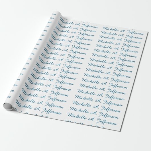Klassische kreative Trendy White Ocean Blue Geschenkpapier (Ungerollt)