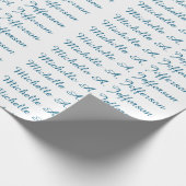 Klassische kreative Trendy White Ocean Blue Geschenkpapier (Ecke)