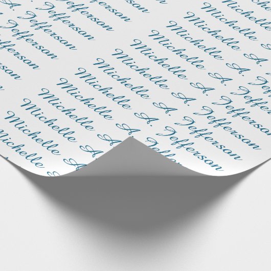 Klassische kreative Trendy White Ocean Blue Geschenkpapier (Ecke)