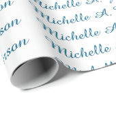 Klassische kreative Trendy White Ocean Blue Geschenkpapier (Rolleneckpunkt)