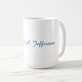 Klassische kreative Trendy White Ocean Blue Kaffeetasse (VorderseiteRechts)
