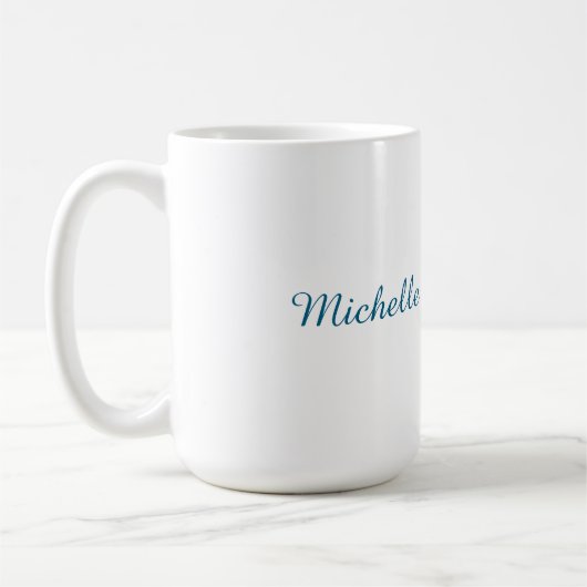 Klassische kreative Trendy White Ocean Blue Kaffeetasse (Links)