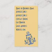 Klassische Kreuzfahrt Visitenkarte (Rückseite)