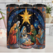 Klassische Krippe mit Star Thermosbecher