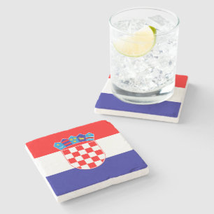 Klassische kroatische Flagge Kroatische Herkunft G Steinuntersetzer