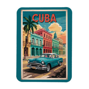 Klassische kubanische Autoillustration Reise Kunst Magnet