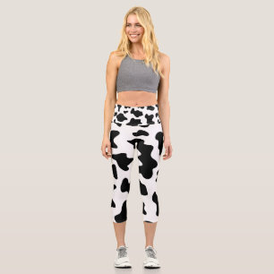 Klassische Kuh Print Capri Leggings