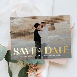 Klassische kühne FOIL-Hochzeit-Save-the-Date-Karte Folieneinladung