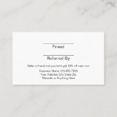 Klassische Kundenkarten Empfehlungskarte (Rückseite)