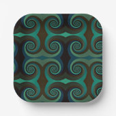 Klassische Kunst Deko schwarz und Urlaubgrün Pappteller (Vorderseite)