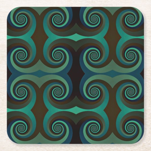 Klassische Kunst Deko schwarz und Urlaubgrün Rechteckiger Pappuntersetzer (Vorderseite)