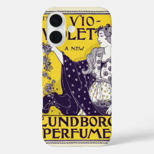 Klassische Kunst im Jugendstil Frau Lila Blumen Ku iPhone 16 Hülle