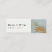 Klassische künstlerische Aqua Blue Gold Öl Farbe F Mini Visitenkarte (Vorderseite)