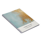 Klassische künstlerische Aqua Blue Gold Öl Farbe F Notizblock (Rechte Seite)