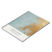 Klassische künstlerische Aqua Blue Gold Öl Farbe F Notizblock (Linke Seite)