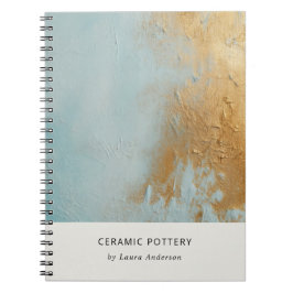 Klassische künstlerische Aqua Blue Gold Öl Farbe F Notizblock