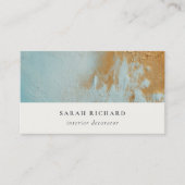 Klassische künstlerische Aqua Blue Gold Öl Farbe F Visitenkarte (Vorderseite)