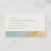 Klassische künstlerische Aqua Blue Gold Öl Farbe F Visitenkarte (Rückseite)