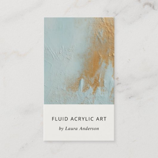 Klassische künstlerische Aqua Blue Gold Öl Farbe F Visitenkarte (Vorderseite)