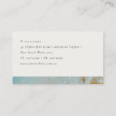 Klassische künstlerische Aqua Blue Gold Öl Farbe F Visitenkarte (Rückseite)