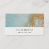 Klassische künstlerische Aqua Blue Gold Öl Farbe F Visitenkarte (Vorderseite)