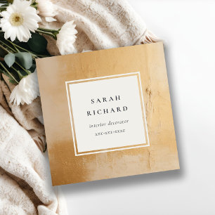 Klassische künstlerische Beige Gold Öl Anstrich Te Quadratische Visitenkarte