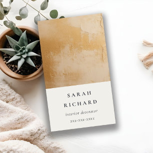 Klassische künstlerische Beige Gold Öl Anstrich Te Visitenkarte