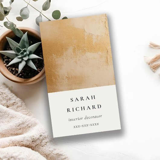 Klassische künstlerische Beige Gold Öl Anstrich Te Visitenkarte