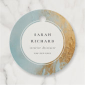 Klassische künstlerische Blue Gold Öl Paint Busine Geschenkanhänger (Vorderseite)