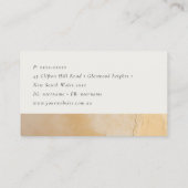 Klassische künstlerische Chic Beige Gold Ölfarbe F Visitenkarte (Rückseite)