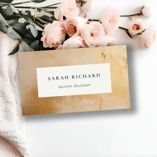 Klassische künstlerische Chic Beige Gold Ölfarbe F Visitenkarte