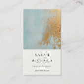 Klassische kunstvolle blaue Gold Ölfarbe Farbe Tex Visitenkarte (Vorderseite)