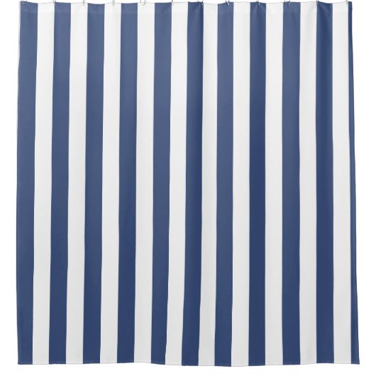 Klassische Küstenstreifen | Cobalt Blue Stripes Duschvorhang (Vorderseite)