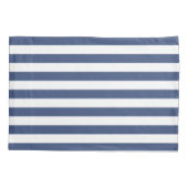 Klassische Küstenstreifen | Cobalt Blue Stripes Kissenbezug (Rückseite-Links)