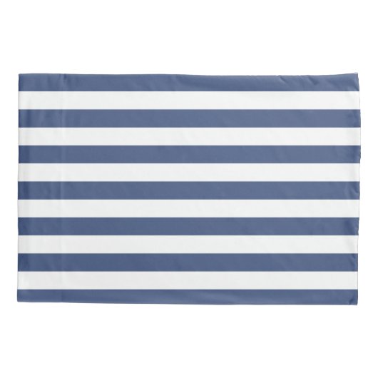 Klassische Küstenstreifen | Cobalt Blue Stripes Kissenbezug (Rückseite-Links)