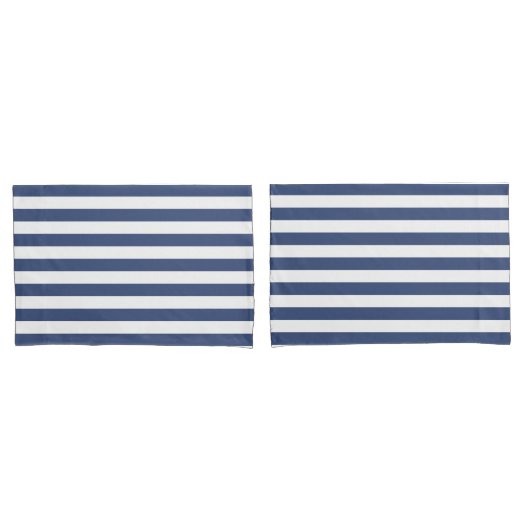 Klassische Küstenstreifen | Cobalt Blue Stripes Kissenbezug (Vorderseite-Set)