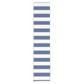Klassische Küstenstreifen | Cobalt Blue Stripes Kurzer Tischläufer (Vorderseite)