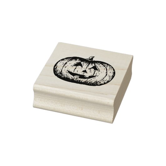 Klassische Lächelnde Jack-o'-Laterne Pumpkin Sketc Gummistempel (Stempel)