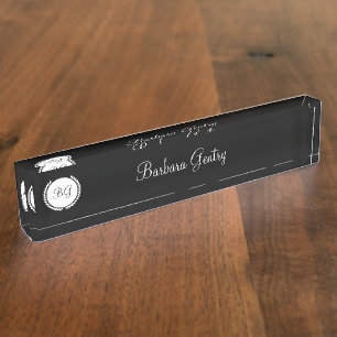 Klassische Ladys Monogram Desk Plaques Namensplakette
