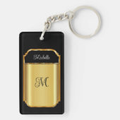 Klassische Ladys Monogram Luxus Akryllische Schlüs Schlüsselanhänger (Rückseite)