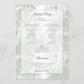 Klassische Landschaft-Toile-Hochzeit in Salbeigrün Programm (Rückseite)