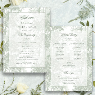 Klassische Landschaft-Toile-Hochzeit in Salbeigrün Programm