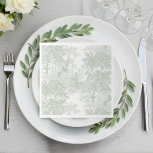 Klassische Landschaft-Toile-Hochzeit in Salbeigrün Serviette