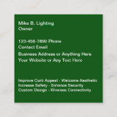 Klassische Landschaftslichtdienste Quadratische Visitenkarte (Rückseite)