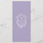 Klassische Lavendel-Blumen-Hochzeit Menükarte (Rückseite)