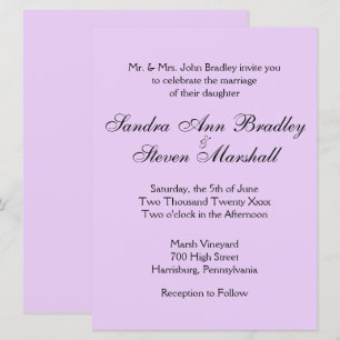 Klassische Lavendel-Einladungen Einladung